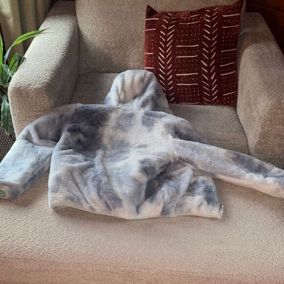 Eddie Bauer Kids ☁️ SOFT Fleece Jacket - reversible Gray and White - Picture 10 of 12